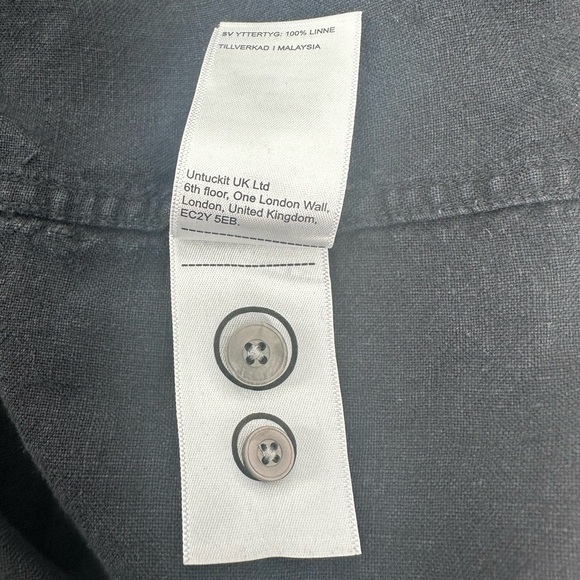 UNTICKit Wrinkle Resistant Linen Cabardes Black Long Sleeve Mens Size XXX Large - Picture 12 of 12